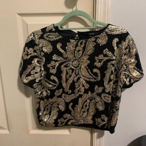 FOREVER 21 sequin crop top